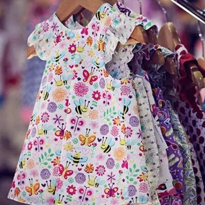 Handmade girls floral dress handmade by Old Bus Depot Markets stallholder, JRL Clothing