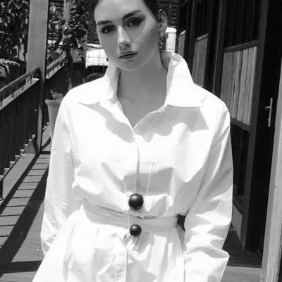 White jacket designed by Old Bus Depot Markets stallholder, Zoe Georgiou