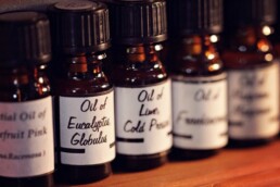 Selection of oils made by Old Bus Depot Markets stallholder, Cottage Garden
