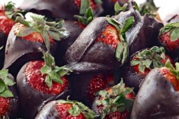 Chocolate coated strawberries made by Old Bus Depot Markets stallholder, Rowan Farm Berries